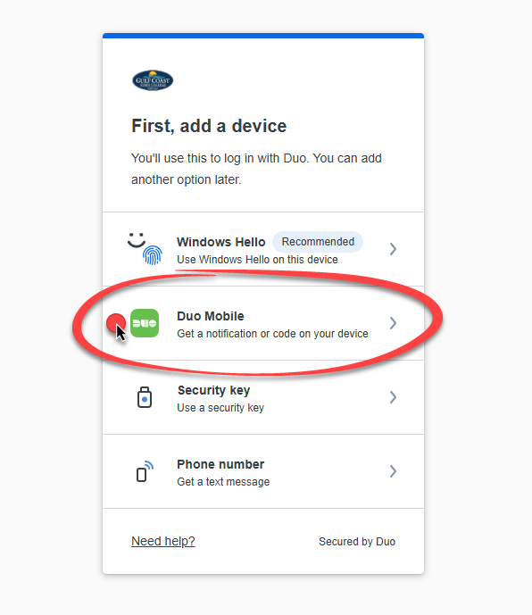First, add device screen