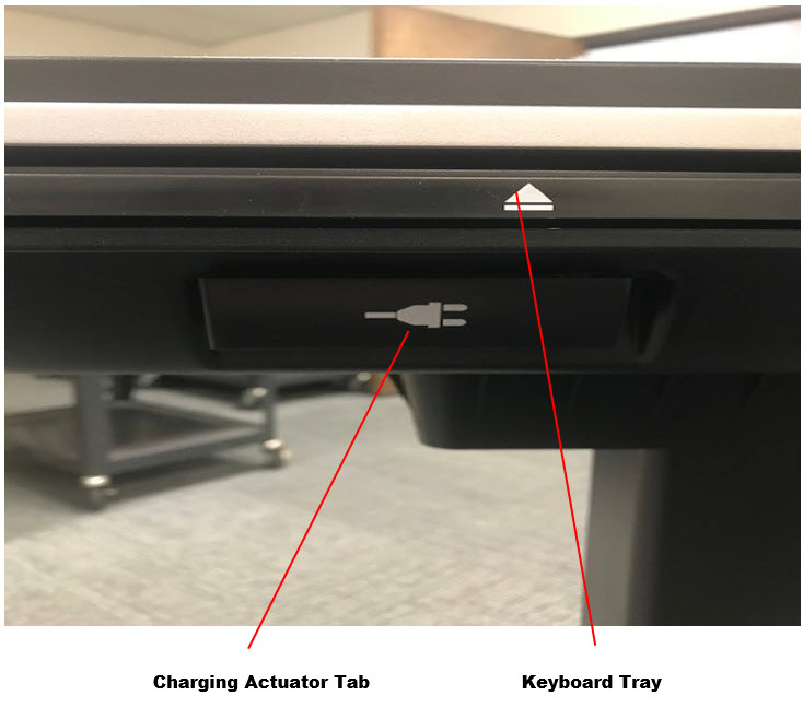 Charging keyboard tray