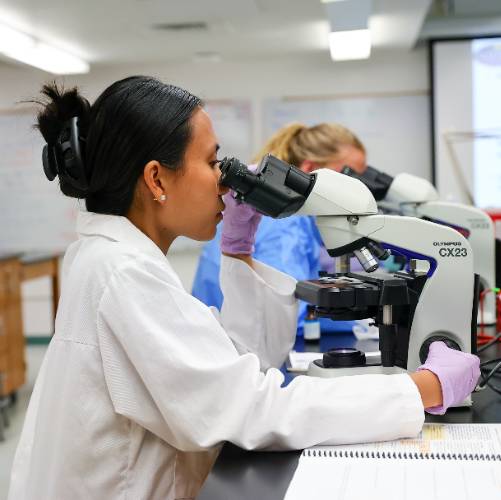 Image of student in Chemistry lab
